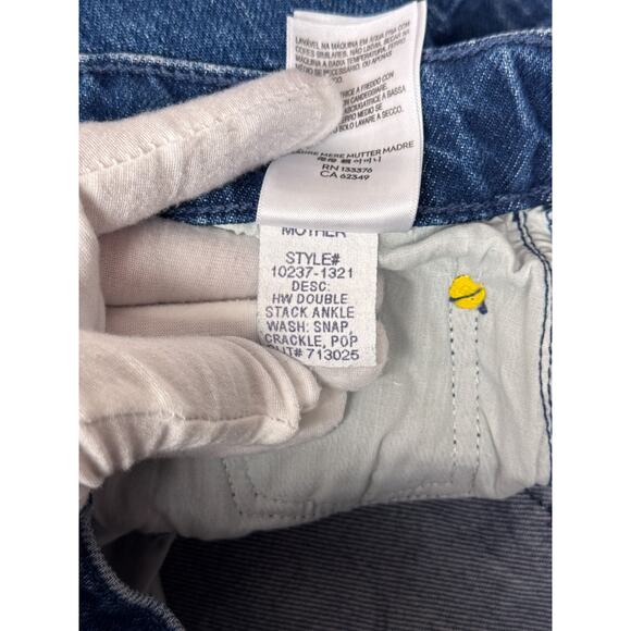 Mother Jeans 26 Womens Snacks! High Waist Double Strack Ankle Retro Denim - Picture 9 of 9